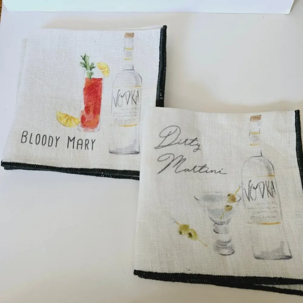 NWT Karma Speakeasy 100% Linen Napkins 4 Count 4 Designs